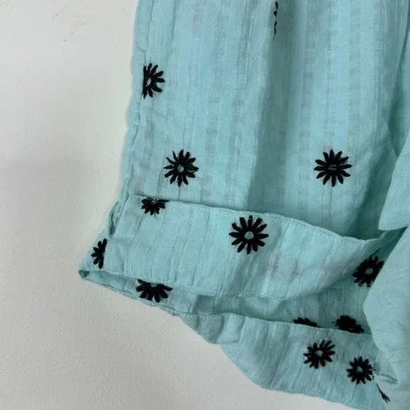 Tanya Taylor Blue Flora Shorts NWT Size XS
